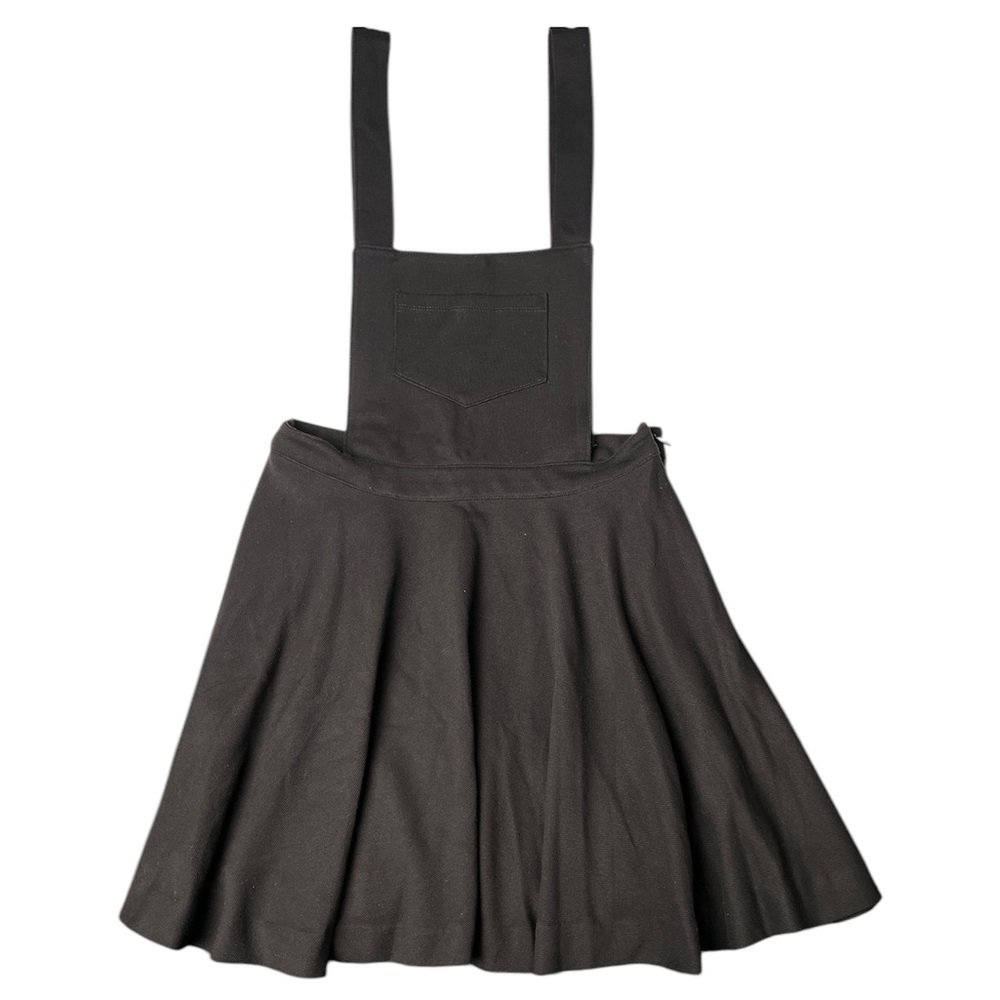 Cooperative Black Overall Pocket Adjustable Straps Stretch Flowy Circle Skirt 8